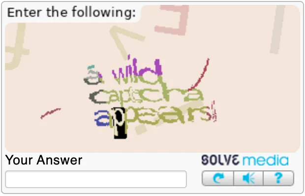 A wild CAPTCHA appears