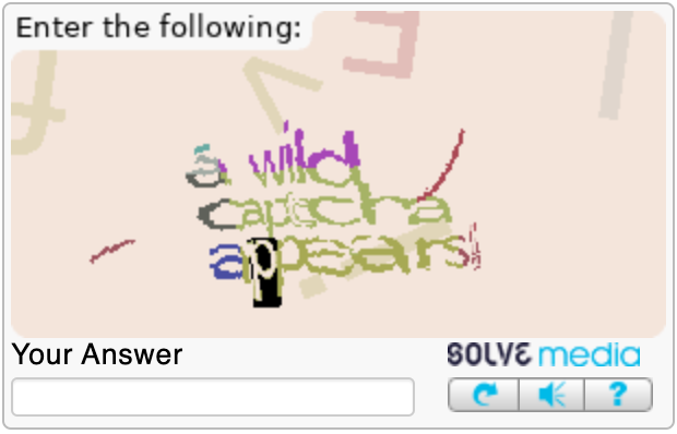 A wild CAPTCHA appears